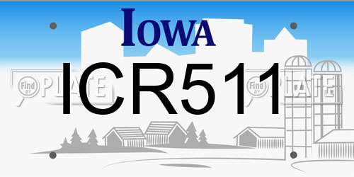 ICR511 Iowa License Plate