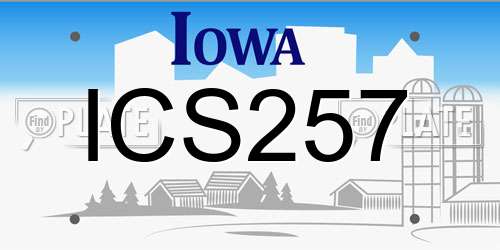 ICS257 Iowa License Plate