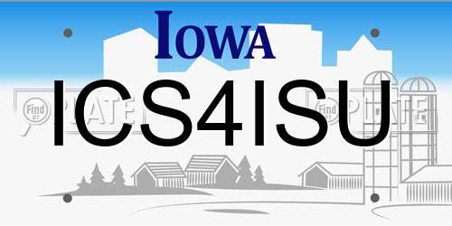 ICS4ISU Iowa License Plate