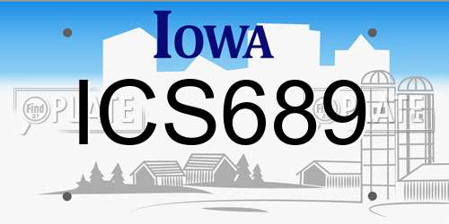 ICS689 Iowa License Plate