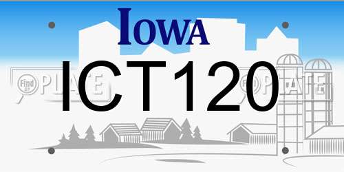 ICT120 Iowa License Plate