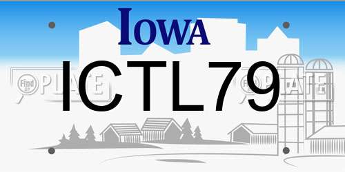 ICTL79 Iowa License Plate