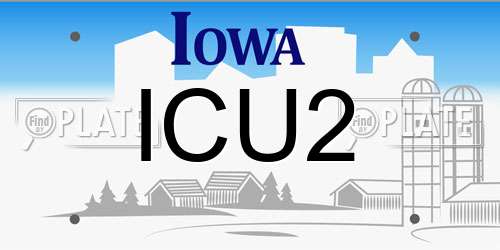 ICU2 Iowa License Plate