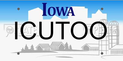 ICUTOO Iowa License Plate