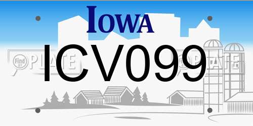 ICV099 Iowa License Plate