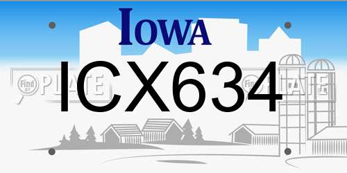 ICX634 Iowa License Plate