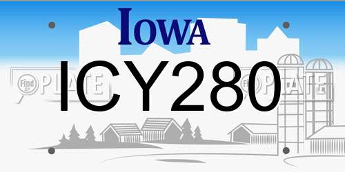 ICY280 Iowa License Plate