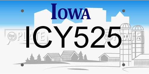 ICY525 Iowa License Plate