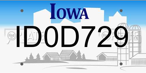 ID0D729 Iowa License Plate