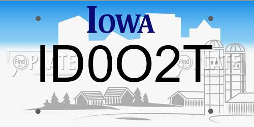 ID0O2T Iowa License Plate
