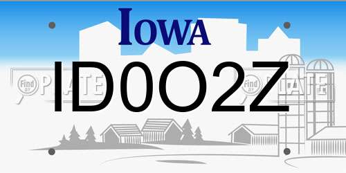 ID0O2Z Iowa License Plate