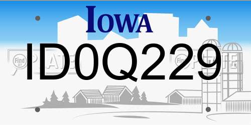ID0Q229 Iowa License Plate