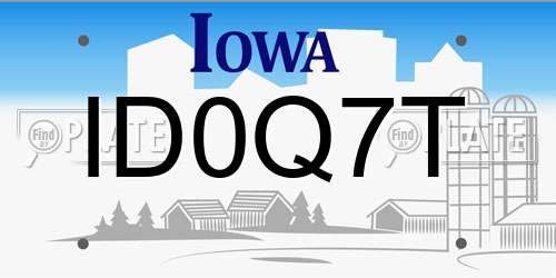 ID0Q7T Iowa License Plate