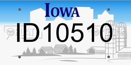 ID10510 Iowa License Plate