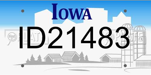 ID21483 Iowa License Plate