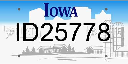 ID25778 Iowa License Plate