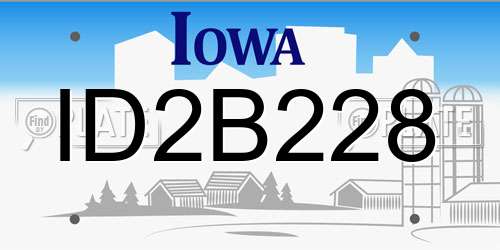 ID2B228 Iowa License Plate