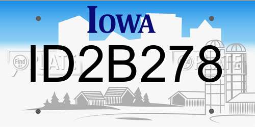ID2B278 Iowa License Plate