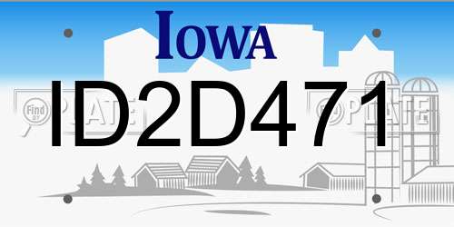 ID2D471 Iowa License Plate