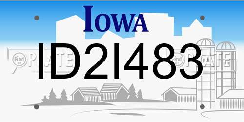 ID2I483 Iowa License Plate