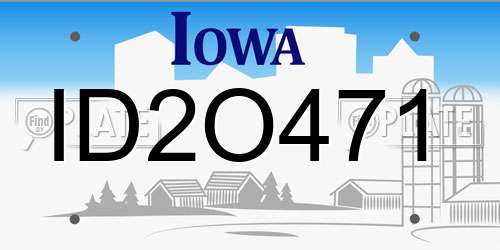 ID2O471 Iowa License Plate