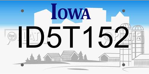 ID5T152 Iowa License Plate