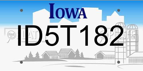 ID5T182 Iowa License Plate