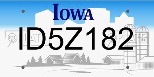 ID5Z182 Iowa License Plate