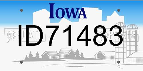 ID71483 Iowa License Plate