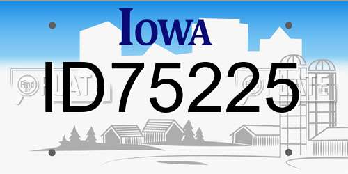 ID75225 Iowa License Plate