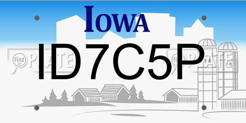 ID7C5P Iowa License Plate