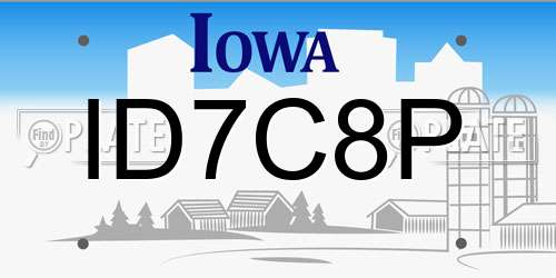 ID7C8P Iowa License Plate