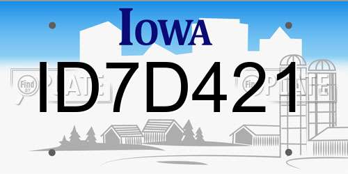 ID7D421 Iowa License Plate