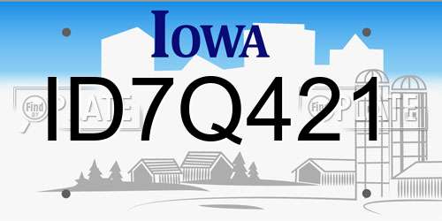 ID7Q421 Iowa License Plate