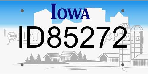 ID85272 Iowa License Plate