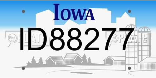 ID88277 Iowa License Plate