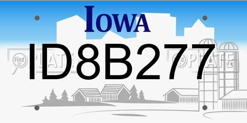 ID8B277 Iowa License Plate