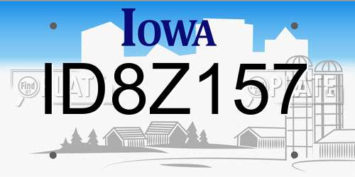 ID8Z157 Iowa License Plate