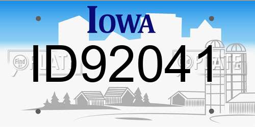 ID92041 Iowa License Plate