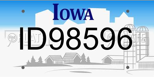 ID98596 Iowa License Plate