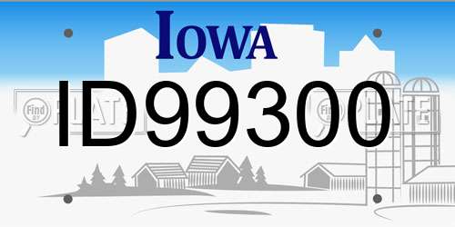 ID99300 Iowa License Plate