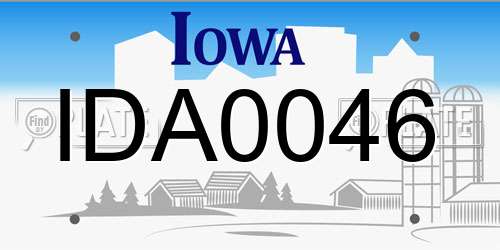 IDA0046 Iowa License Plate