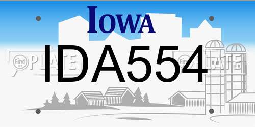 IDA554 Iowa License Plate