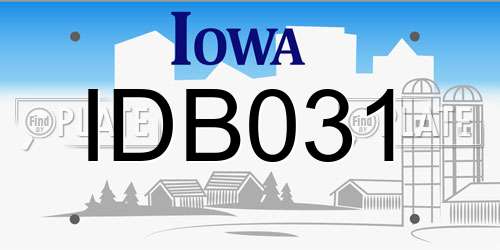 IDB031 Iowa License Plate