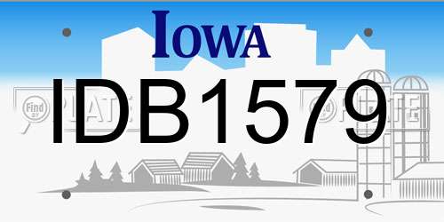 IDB1579 Iowa License Plate