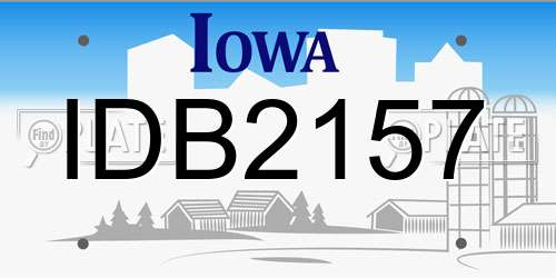 IDB2157 Iowa License Plate