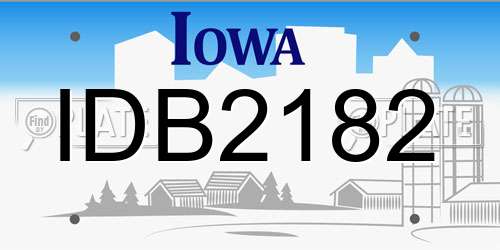IDB2182 Iowa License Plate