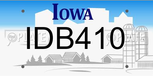 IDB410 Iowa License Plate