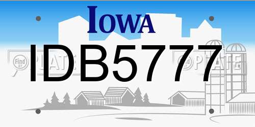 IDB5777 Iowa License Plate