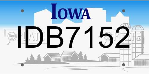 IDB7152 Iowa License Plate
